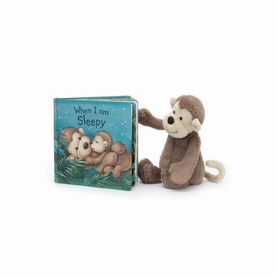 Jellycat When I Am Sleepy and Bashful Monkey Medium Australia | 981567XUO